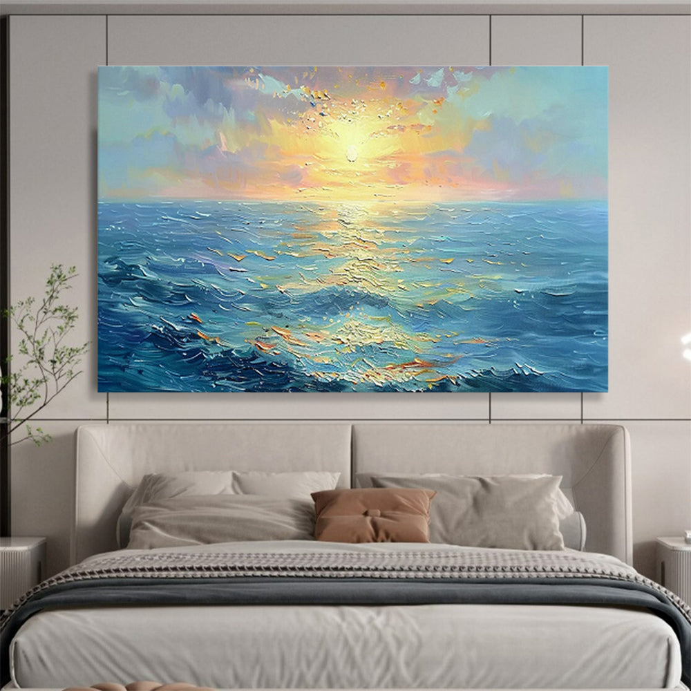 Large-Size Custom Abstract Hand Painting for Urban Rooftop Rainwater Harvesting System Integration and Management Office DLZ3144