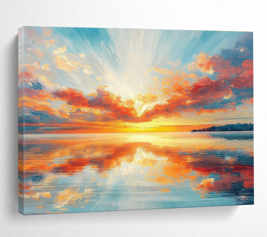 Customized Large Abstract Hand Painting for Underwater Soundscape Research Laboratory DLZ3006