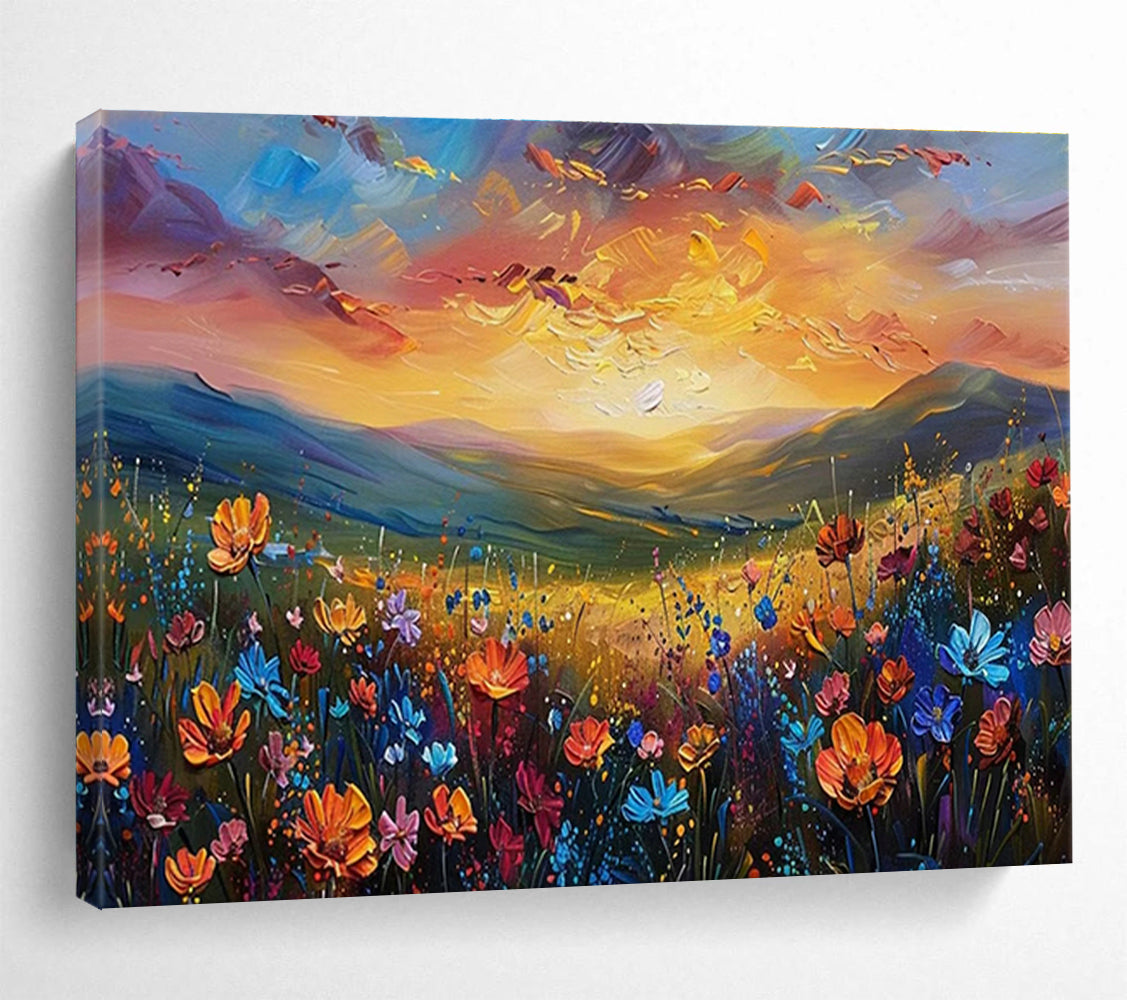 Hand-Painted Large Abstract Painting, Bold Colorful Wall Art for Living Room DLZ3221