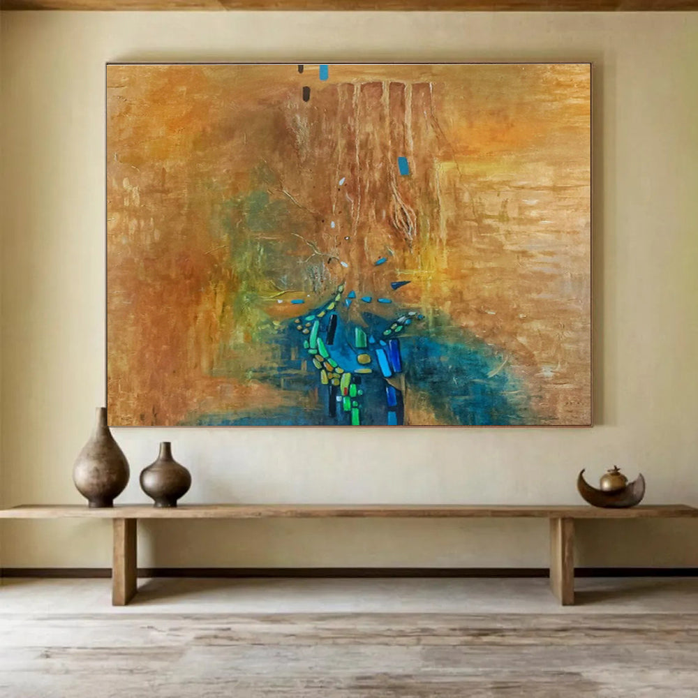 Oversized Custom Abstract Hand Painting for Acupuncture Clinic DLZ2772