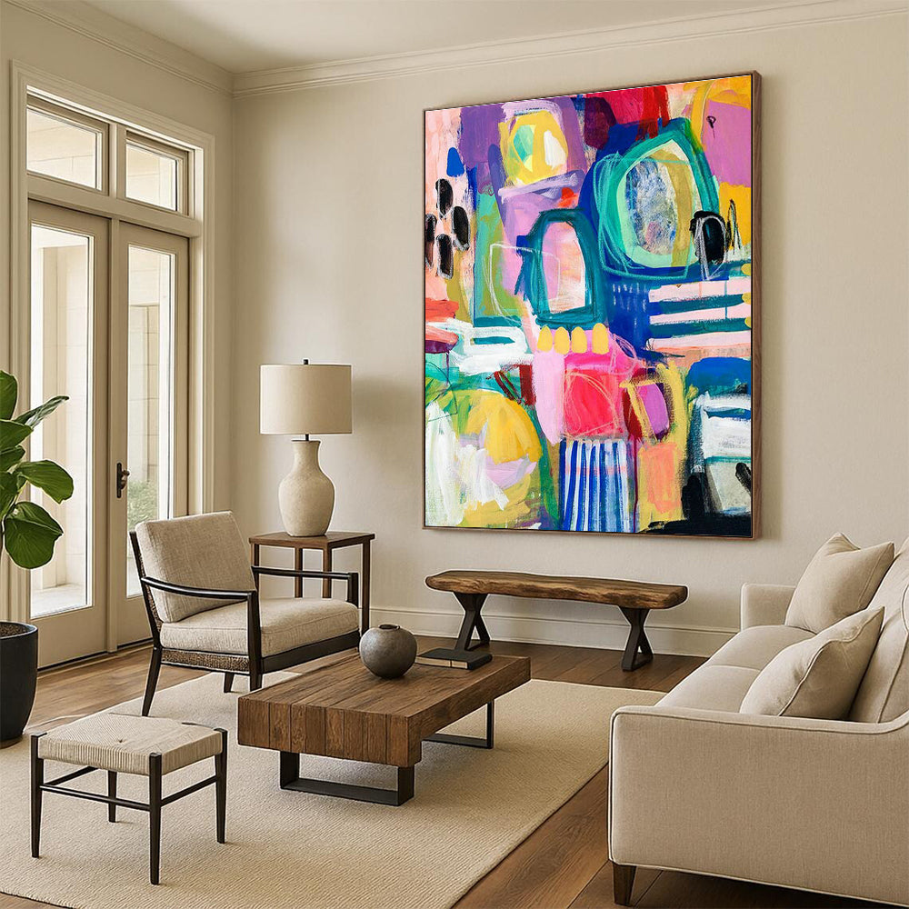 Massive Custom Hand-Painted Abstract Canvas for Drone Photography Studios  DLZ0093
