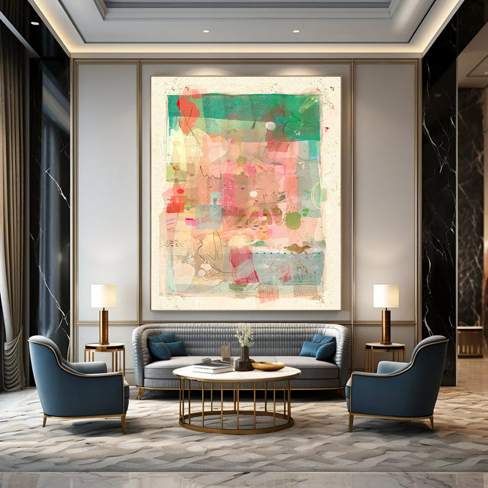 Monumental Large Custom Hand-Painted Abstract Painting - Majestic Decor for Concert Halls  DLZ0171