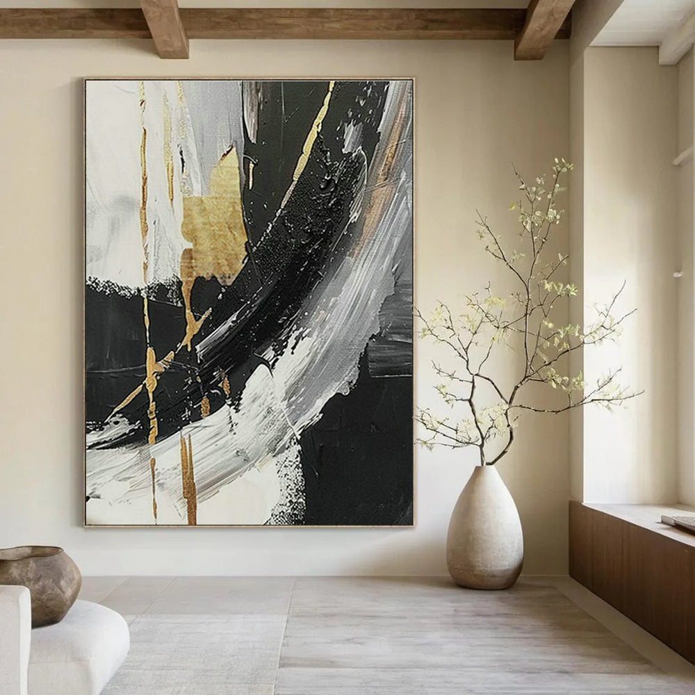 Light Up Hotel Lobbies with Large-Scale Custom Hand-Painted Abstract Paintings  DLZ0122