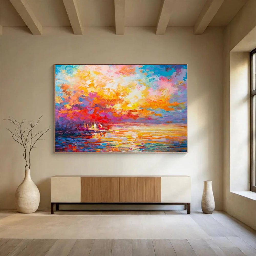 Customized Large-Scale Abstract Hand Painting for Subway Station Platform DLZ2793