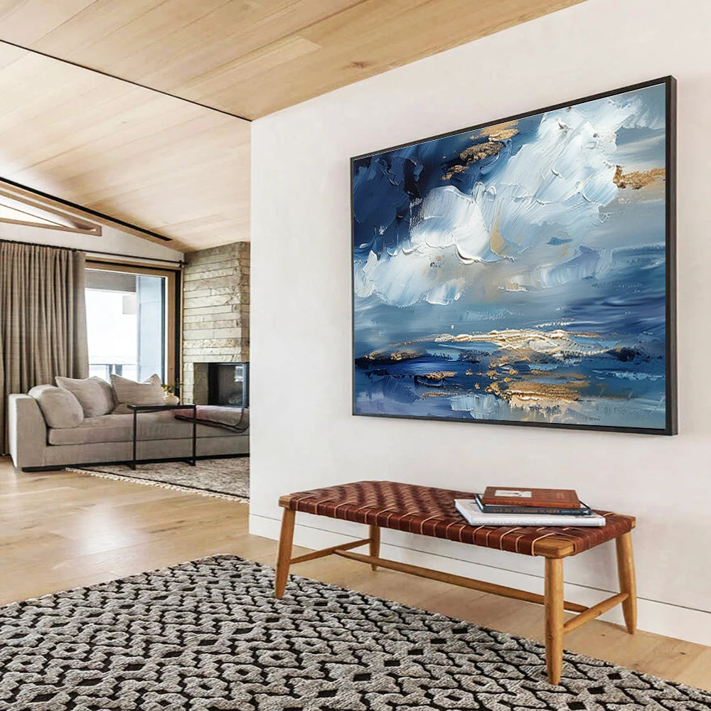 Customized Large-Scale Abstract Hand Painting for Arctic Tundra Bird Migration Research Station DLZ3068
