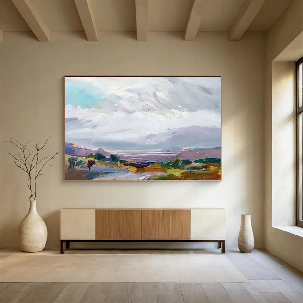 Large-Size Custom Abstract Hand Painting for Battery Energy Storage Facility Control Room DLZ2826