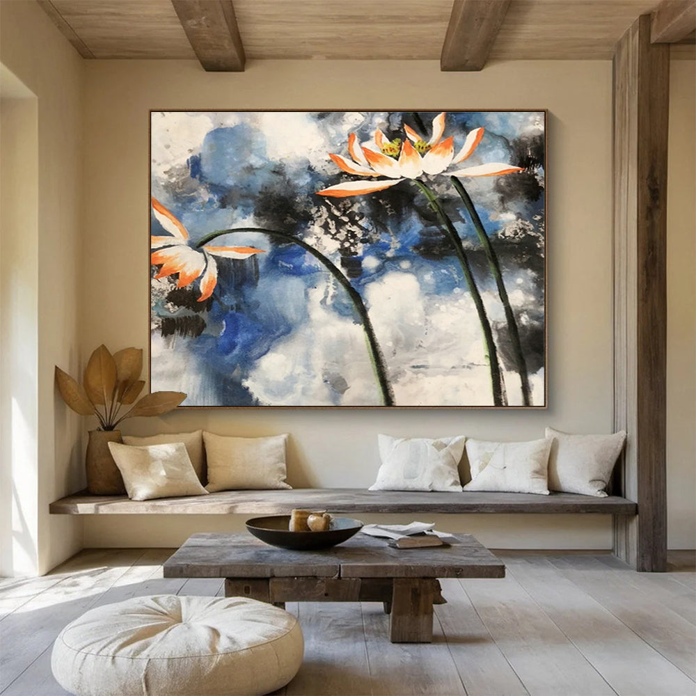 Large Custom Abstract Hand-Painted Art for Underwater Archaeological Site Dive Center DLZ3011