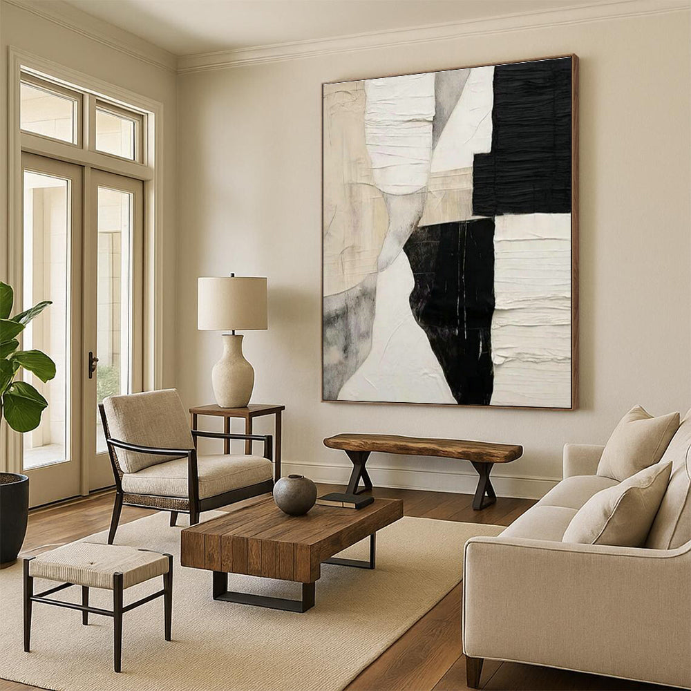 Grandiose Custom Hand-Painted Abstract Canvas - Elegant Touch for Tea Ceremonies Venues  DLZ0250
