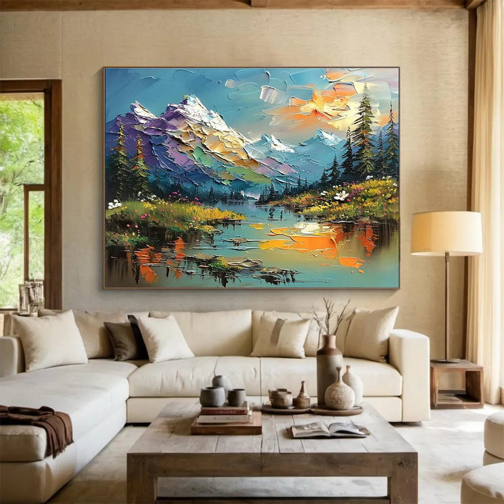 Oversized Custom Abstract Hand Painting for Deep-Sea Coral Larval Settlement Substrate Research Project Office DLZ3210
