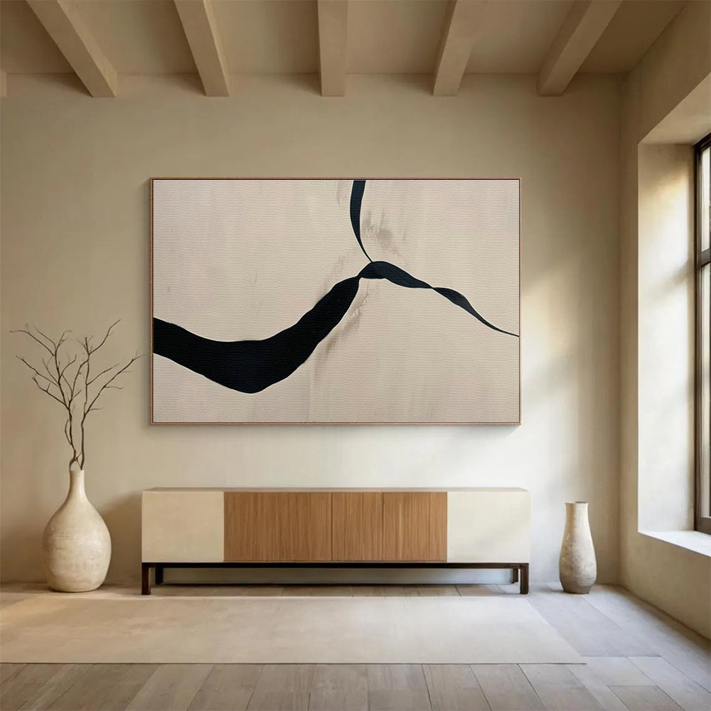 Customized Large Abstract Hand Painting for Subterranean Aquarium Research Lab DLZ2973