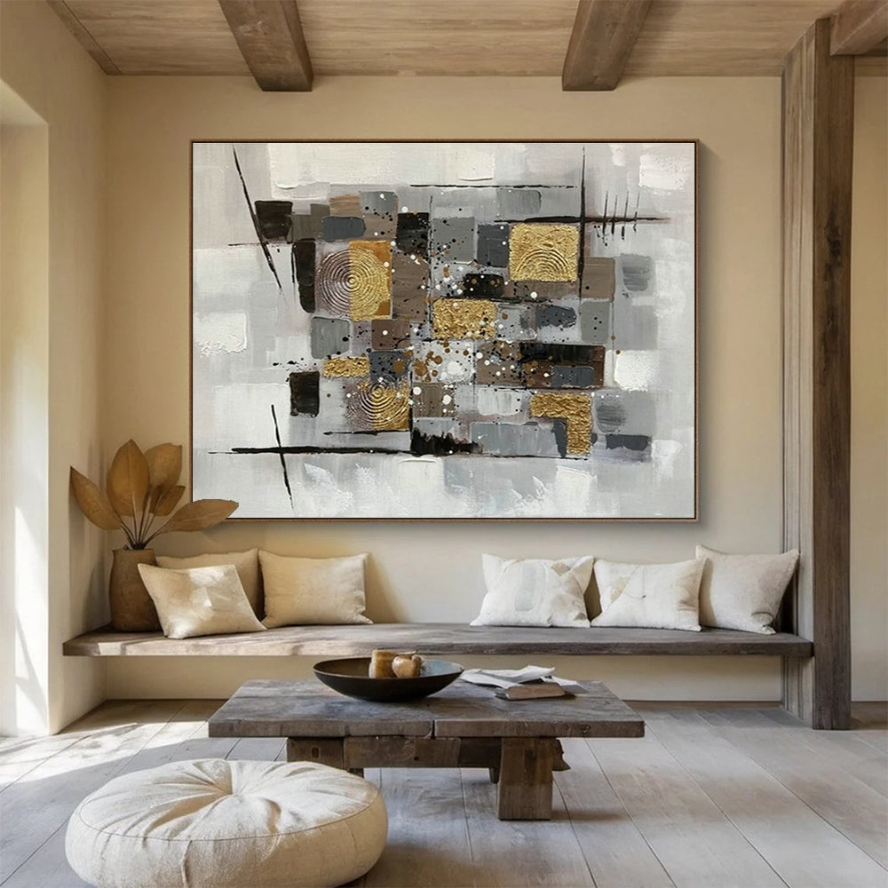 Large Custom Abstract Hand-Painted Art for Physiotherapy Clinic DLZ2737