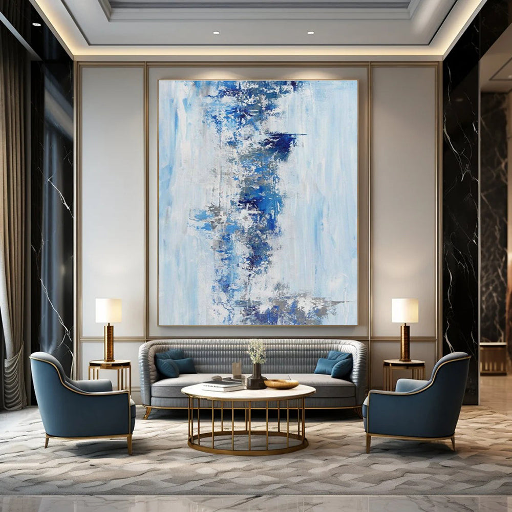 Oversized Custom Hand-Painted Abstract Artwork for Minimalist Interior Design Showrooms  DLZ0072