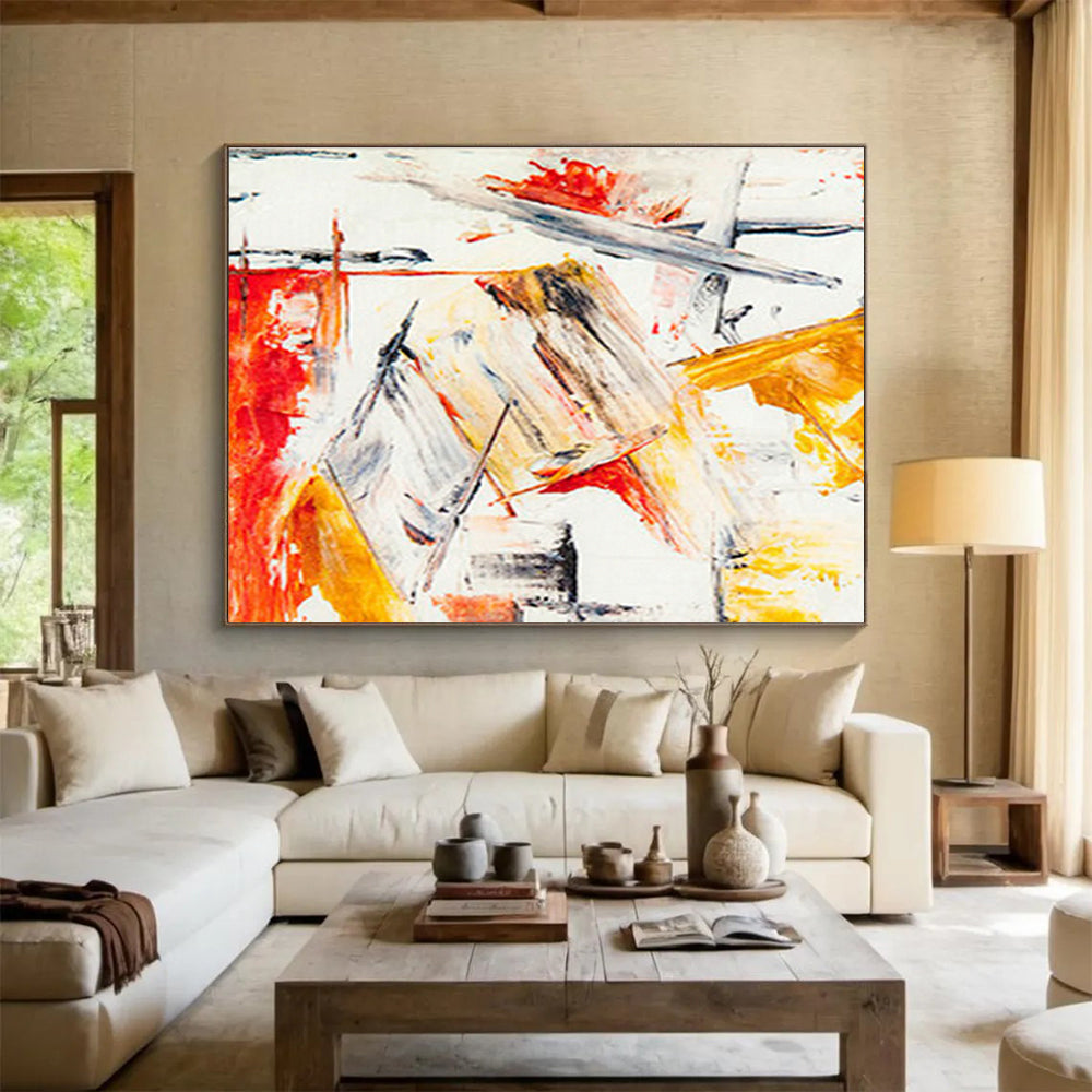 Oversized Custom Hand-Painted Abstract Art for Psychiatric Hospital Day Room DLZ2784