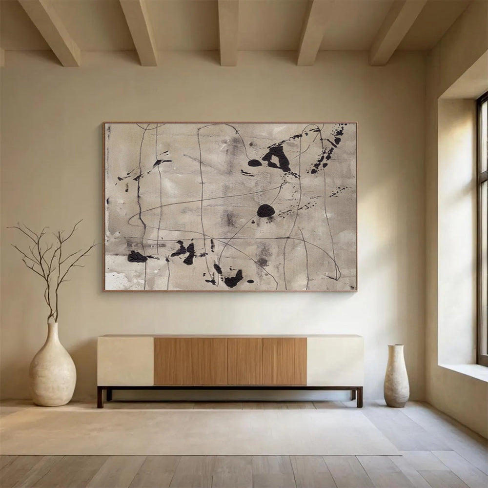 Large Custom Abstract Hand-Painted Art for Urban Heat Island Mitigation Project Office DLZ2830