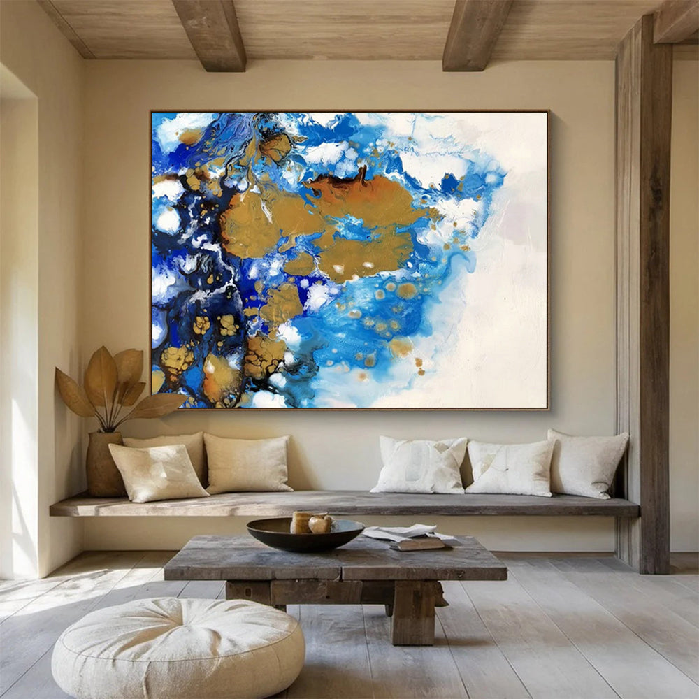 Tailored Underwater Hotel Giant Abstract Hand-Painted Mural DLZ2551
