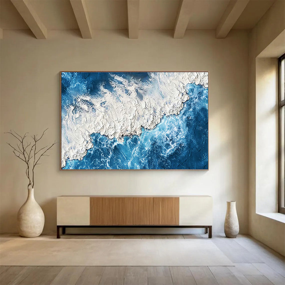 Oversized Custom Hand-Painted Abstract Art for Antarctic Marine Phytoplankton Pigmentation and Photosynthesis Research Base DLZ3169