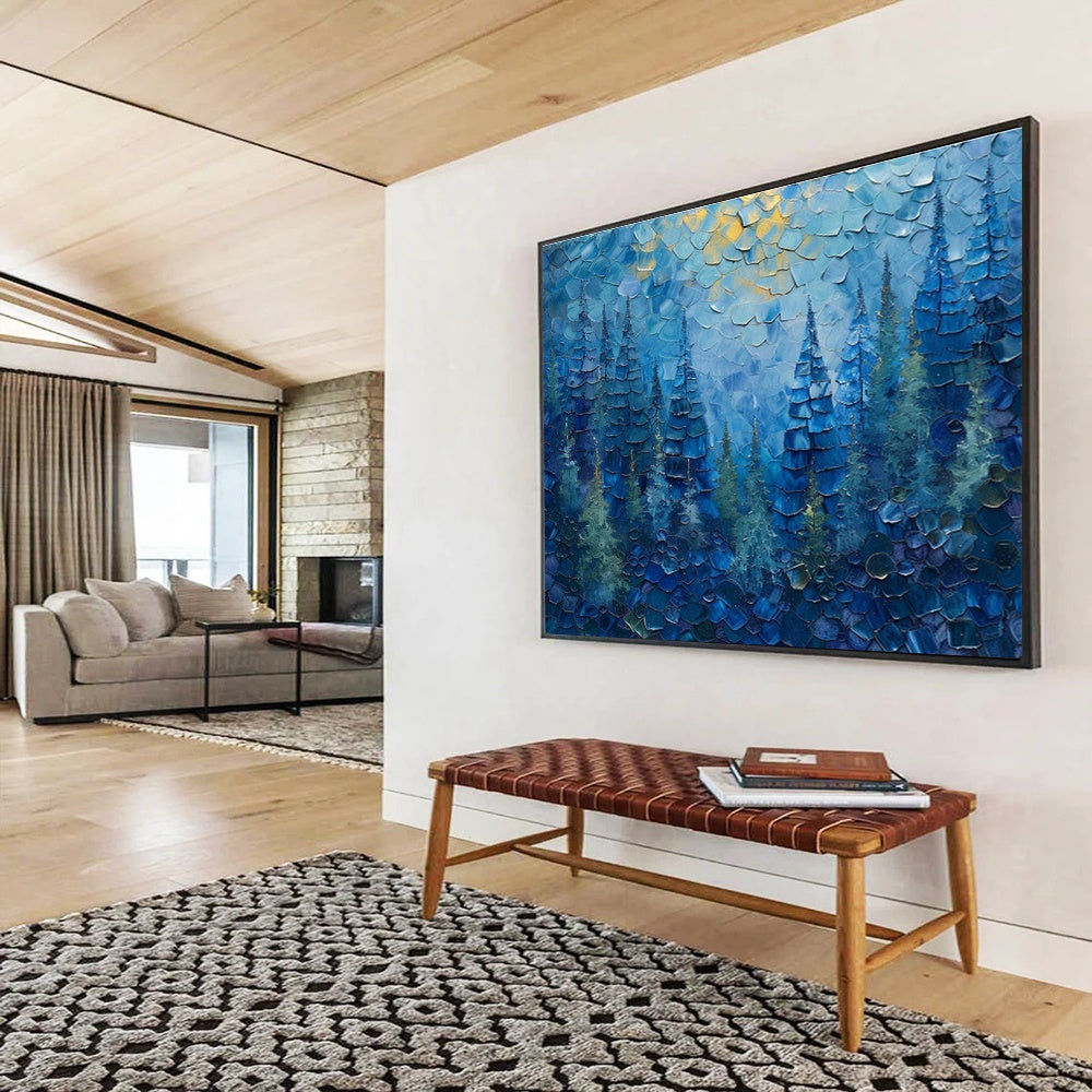 Customized Large Abstract Hand Painting for Subterranean Geothermal District Heating Control Room DLZ3056