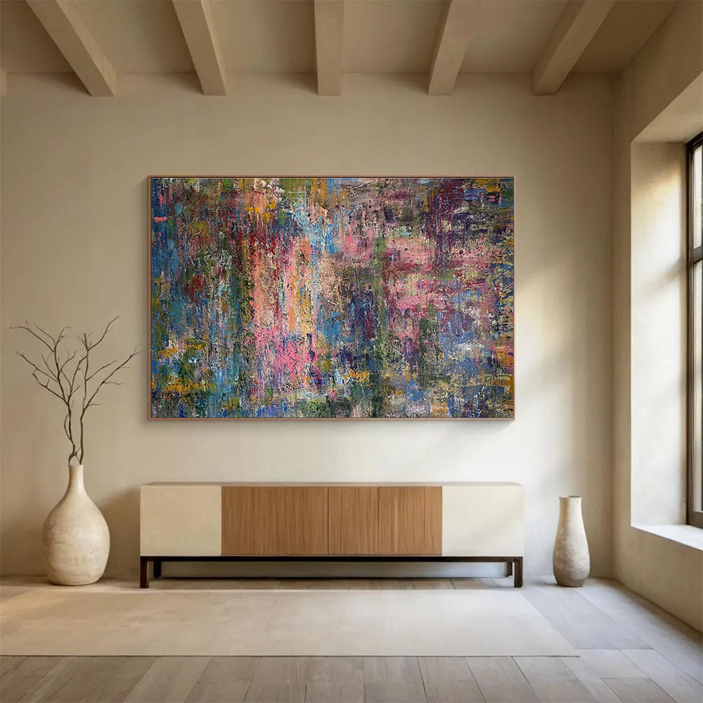 Custom Giant Abstract Hand Painting for Vertical Urban Farming Smart Irrigation System Development Lab DLZ3099