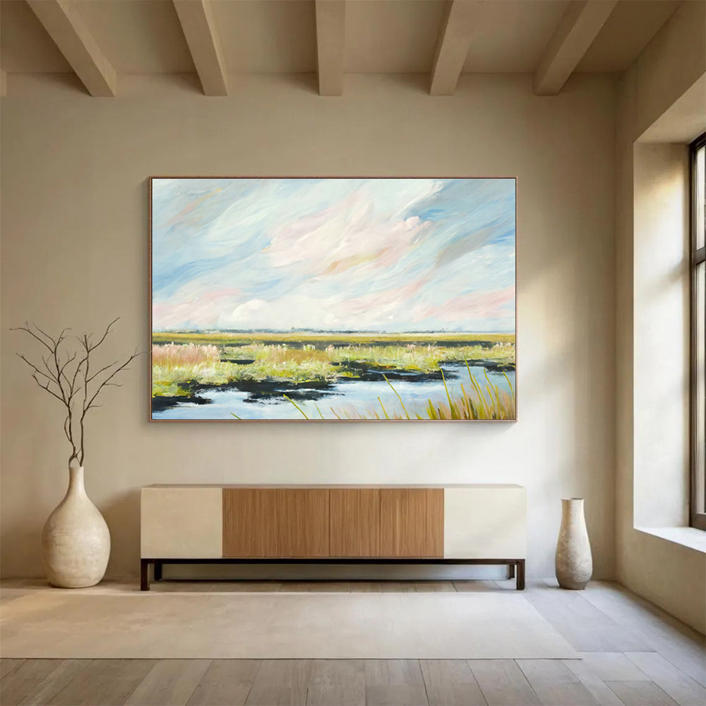 Large Custom Abstract Hand-Painted Art for Underwater Cultural Heritage Virtual Reality Experience Creation Center DLZ3048