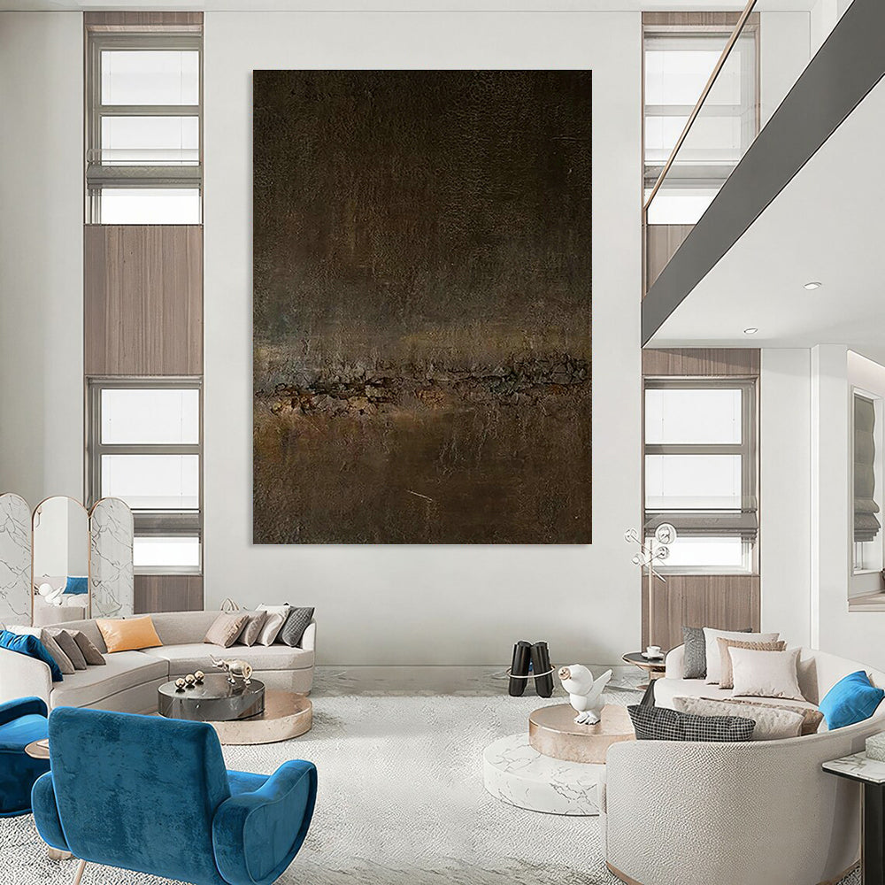 Immense Custom Hand-Painted Abstract Painting - Elegant Accent for Antique Stores  DLZ0201