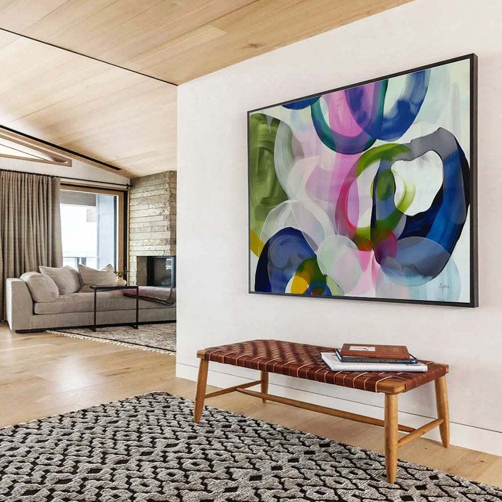 Custom Giant Abstract Hand Painting for Space Debris Removal Satellite Assembly Area DLZ2857
