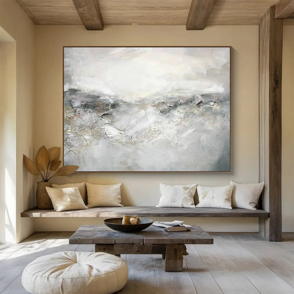 Customized Large Abstract Hand Painting for Hydroelectric Dam Monitoring Station DLZ2825
