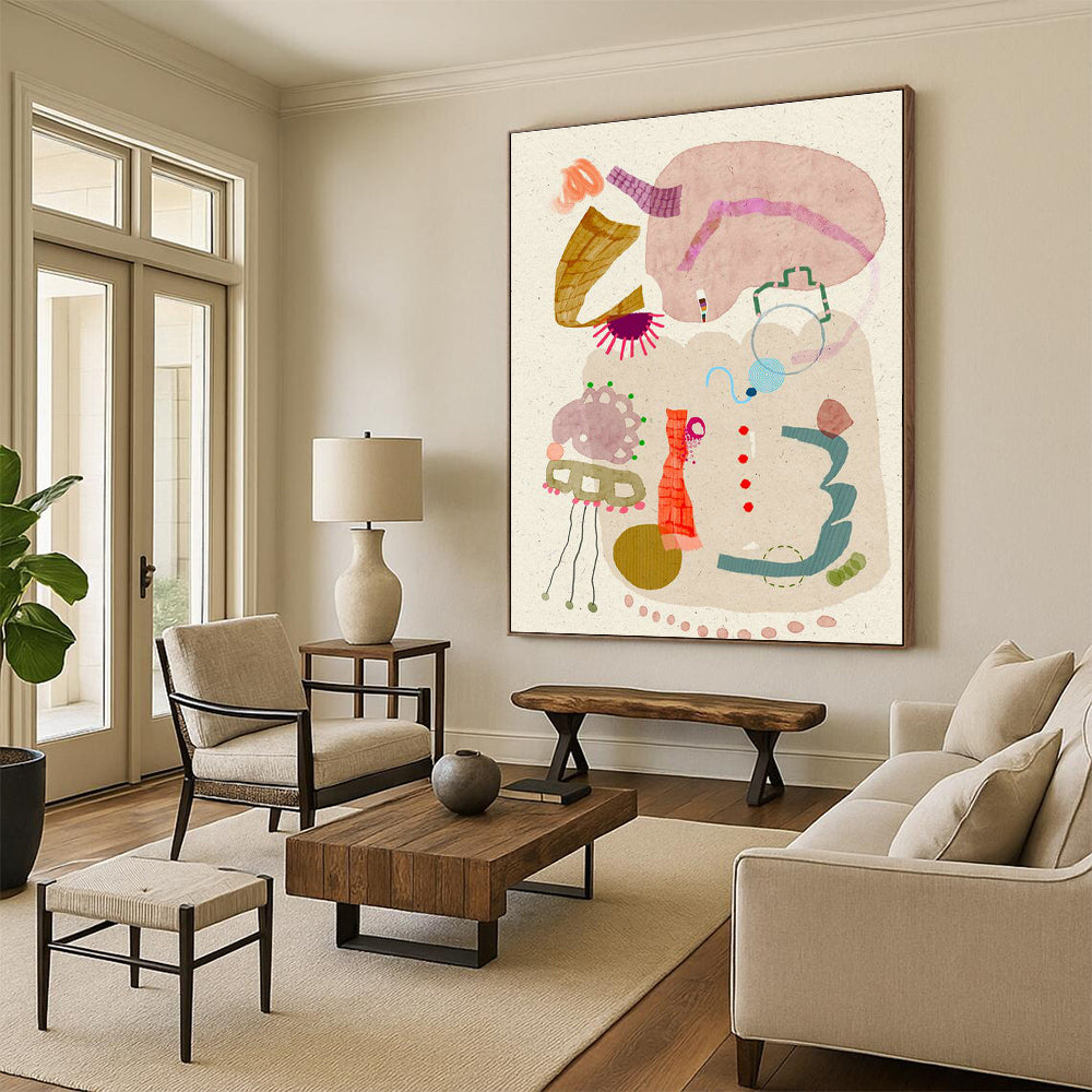 Large-Scale Custom Hand-Painted Abstract Painting - The Ideal Choice for B&Bs' Distinctive Decoration  DLZ0135