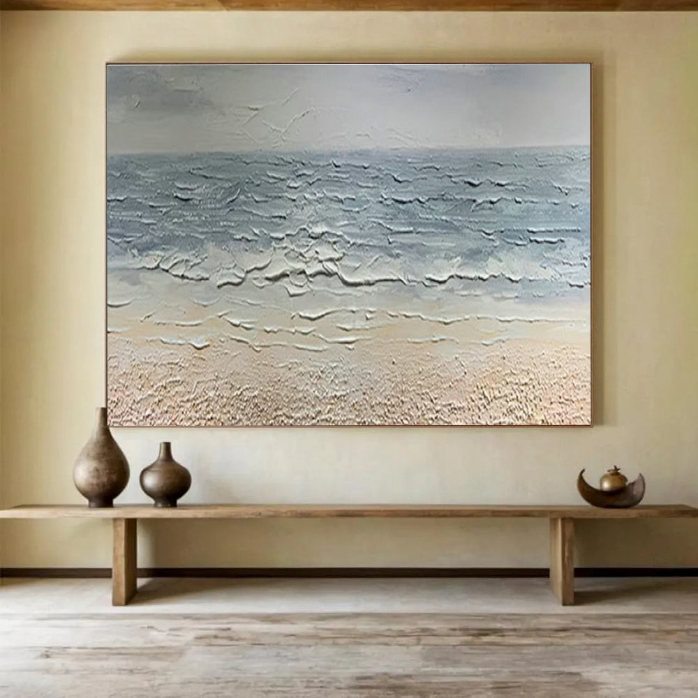 Oversized Hand-Painted Abstract Canvas, Mexican-inspired for Colorful Interiors DLZ3249