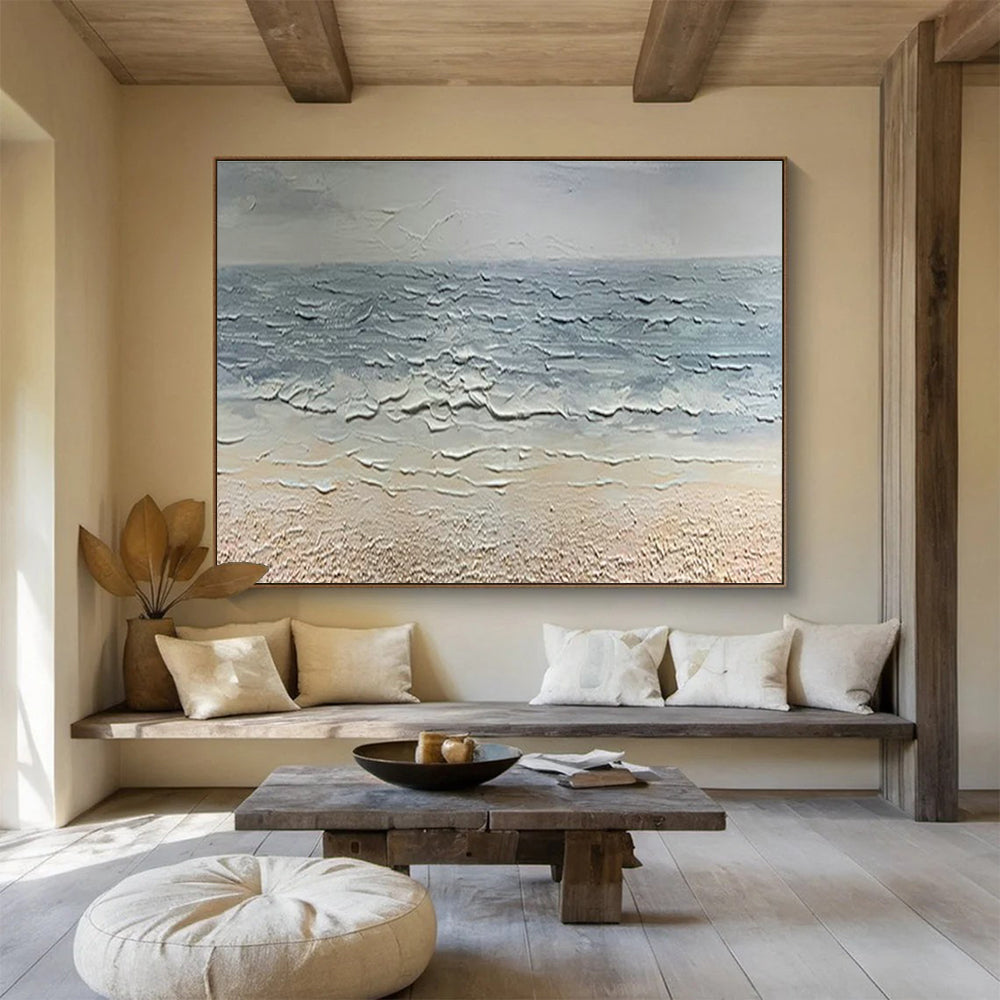 Oversized Hand-Painted Abstract Canvas, Mexican-inspired for Colorful Interiors DLZ3249