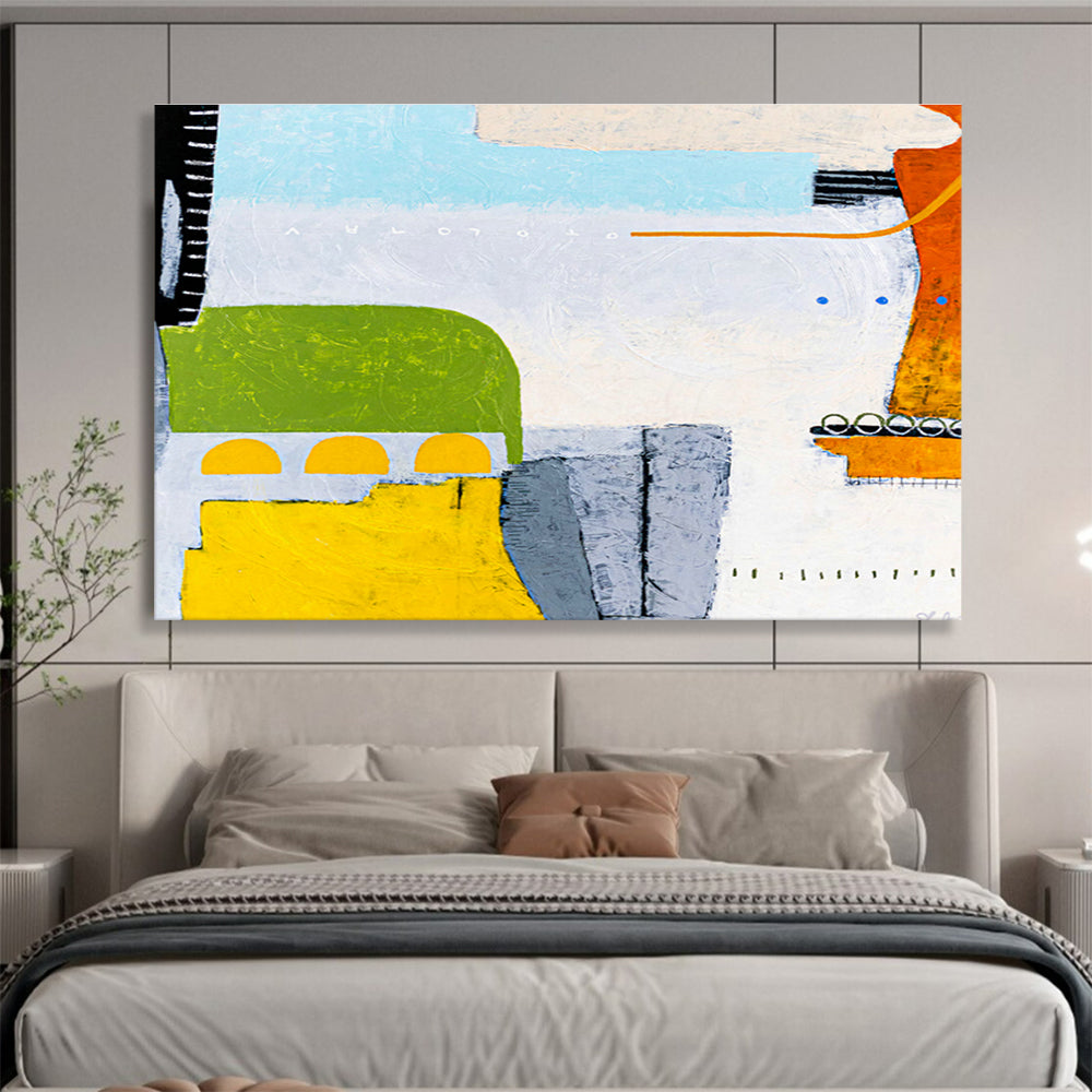 Large-Size Custom Hand-Painted Abstract Painting for Submarine Aquaculture Monitoring Station DLZ2929