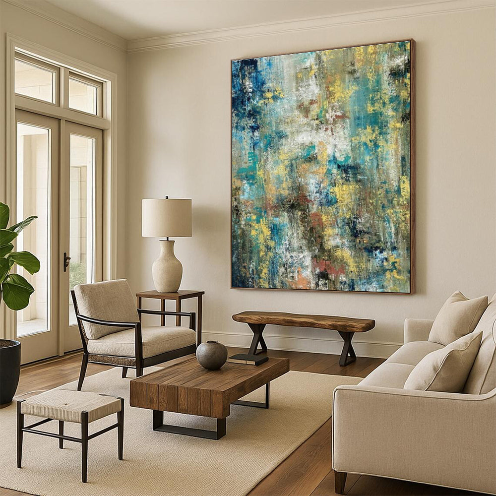 Extra Large Custom Handmade Abstract Painting for Vintage Camera Museums  DLZ0034