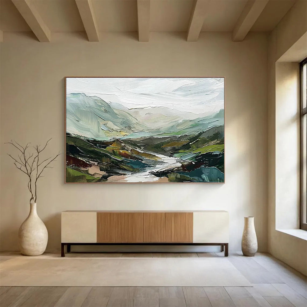 Large-Size Custom Abstract Hand Painting for Blockchain Technology Development Office DLZ2852