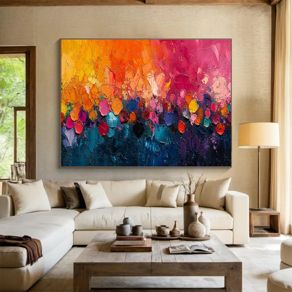 Large-Size Custom Abstract Hand Painting for Urban Vertical Aquaponics Fish Health Monitoring Facility DLZ3094