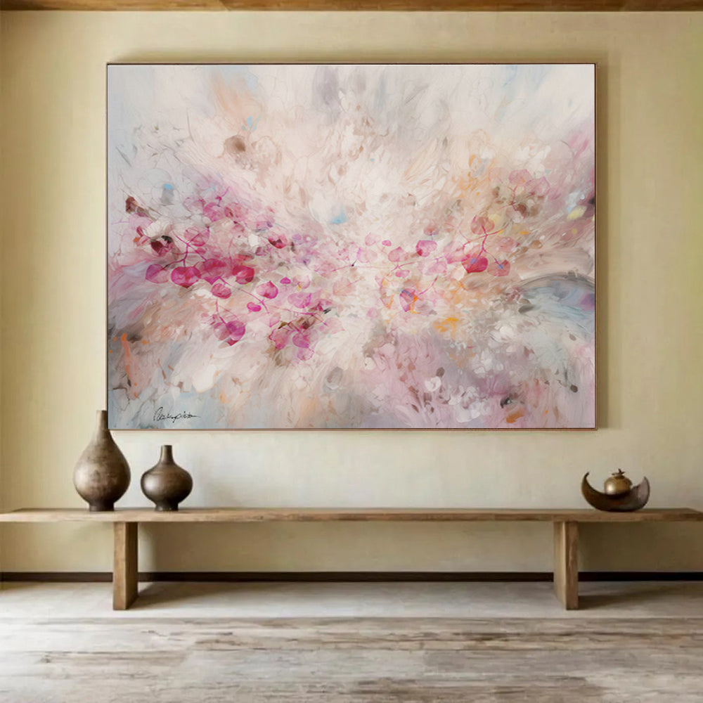 Custom-Made Giant Abstract Hand Painting for Historic Castle Event Hall DLZ2917