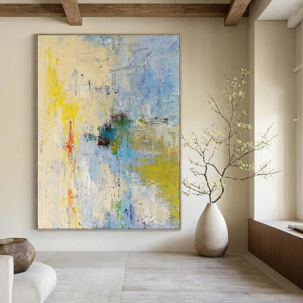 Large-Scale Custom Hand-Painted Abstract Artwork - Artistic Fluidity for Flamenco Dance Studios  DLZ0281