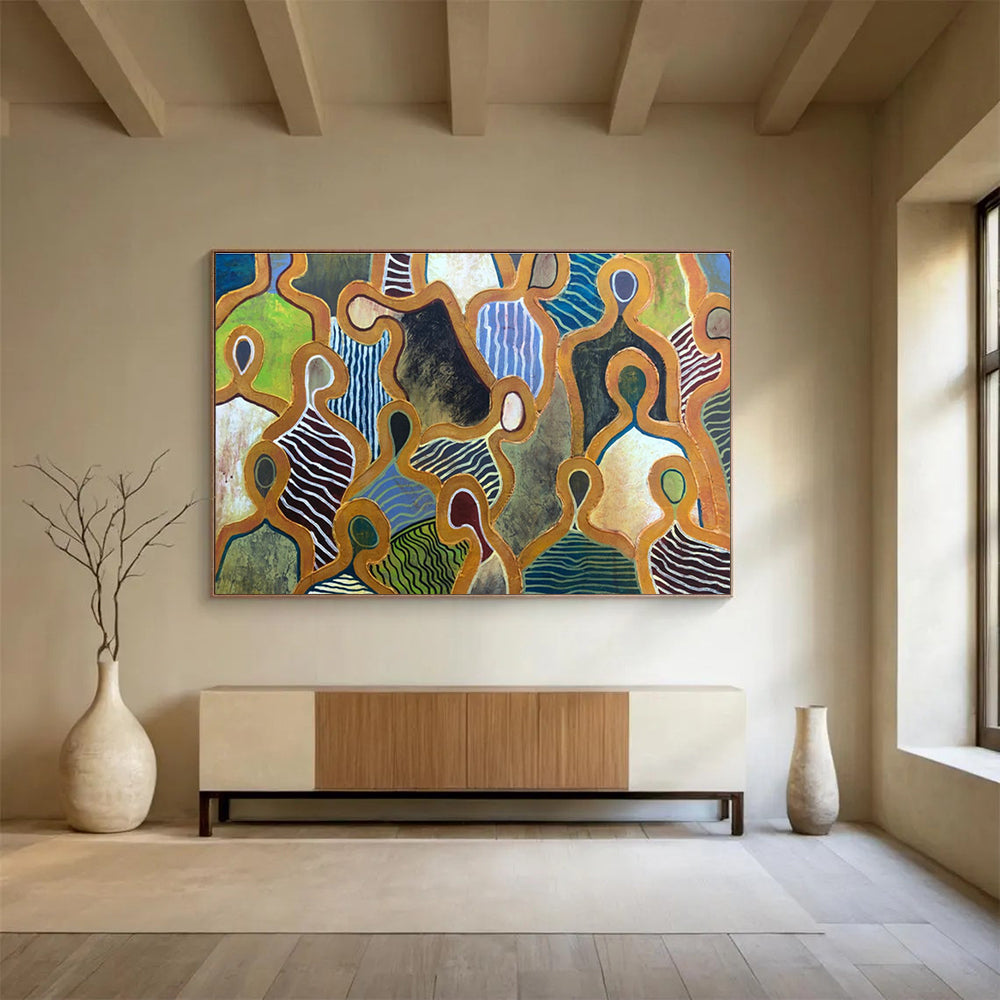 Tailored High-Speed Hyperloop Station Giant Abstract Hand Painting DLZ2573