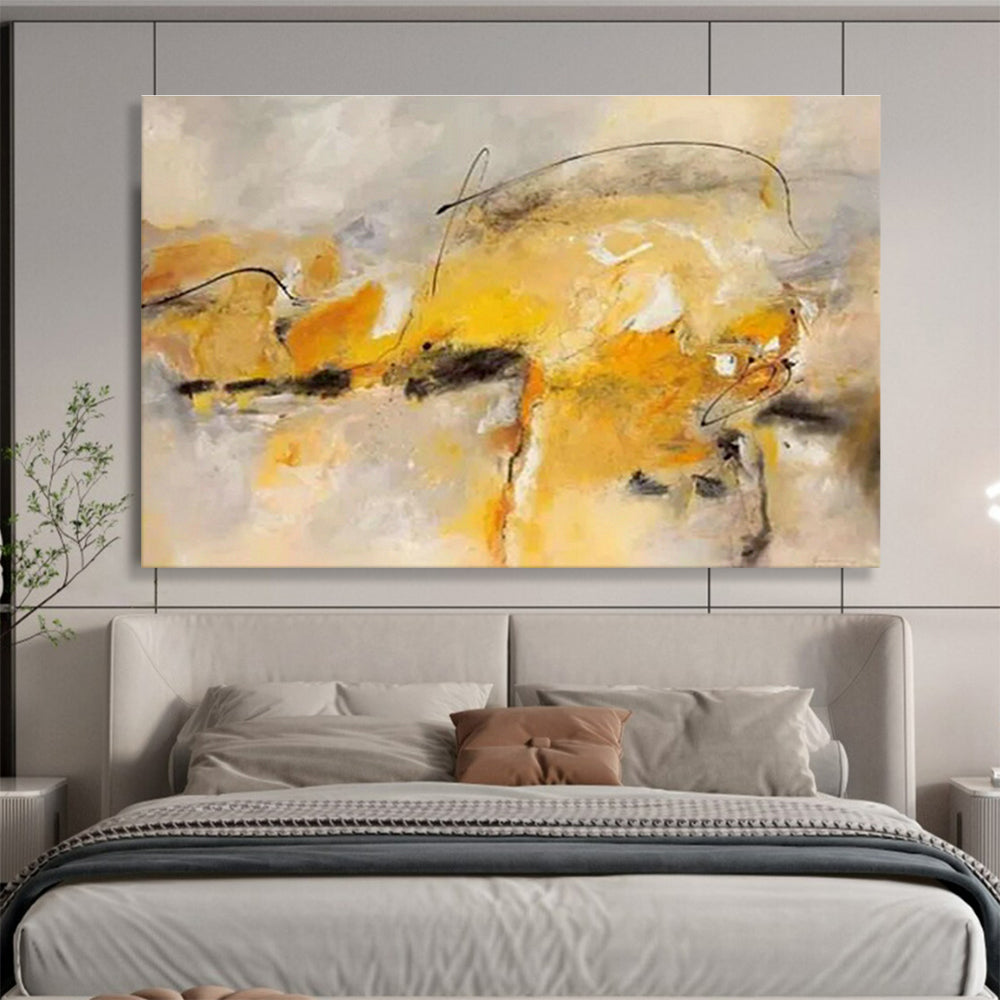 Custom-Made Giant Abstract Hand Painting for Private Jet Hangar Lounge DLZ2815