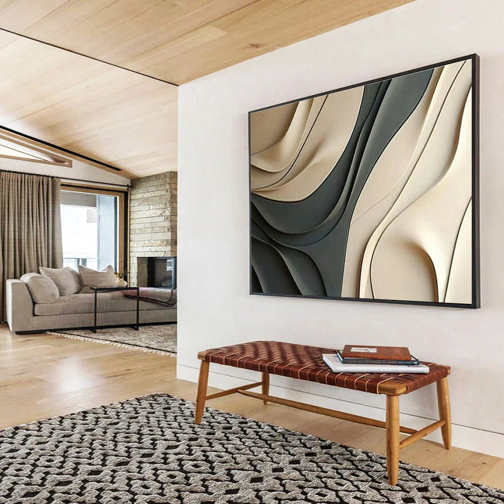 Customized Large Abstract Hand Painting for Subterranean Library Reading Room DLZ2907