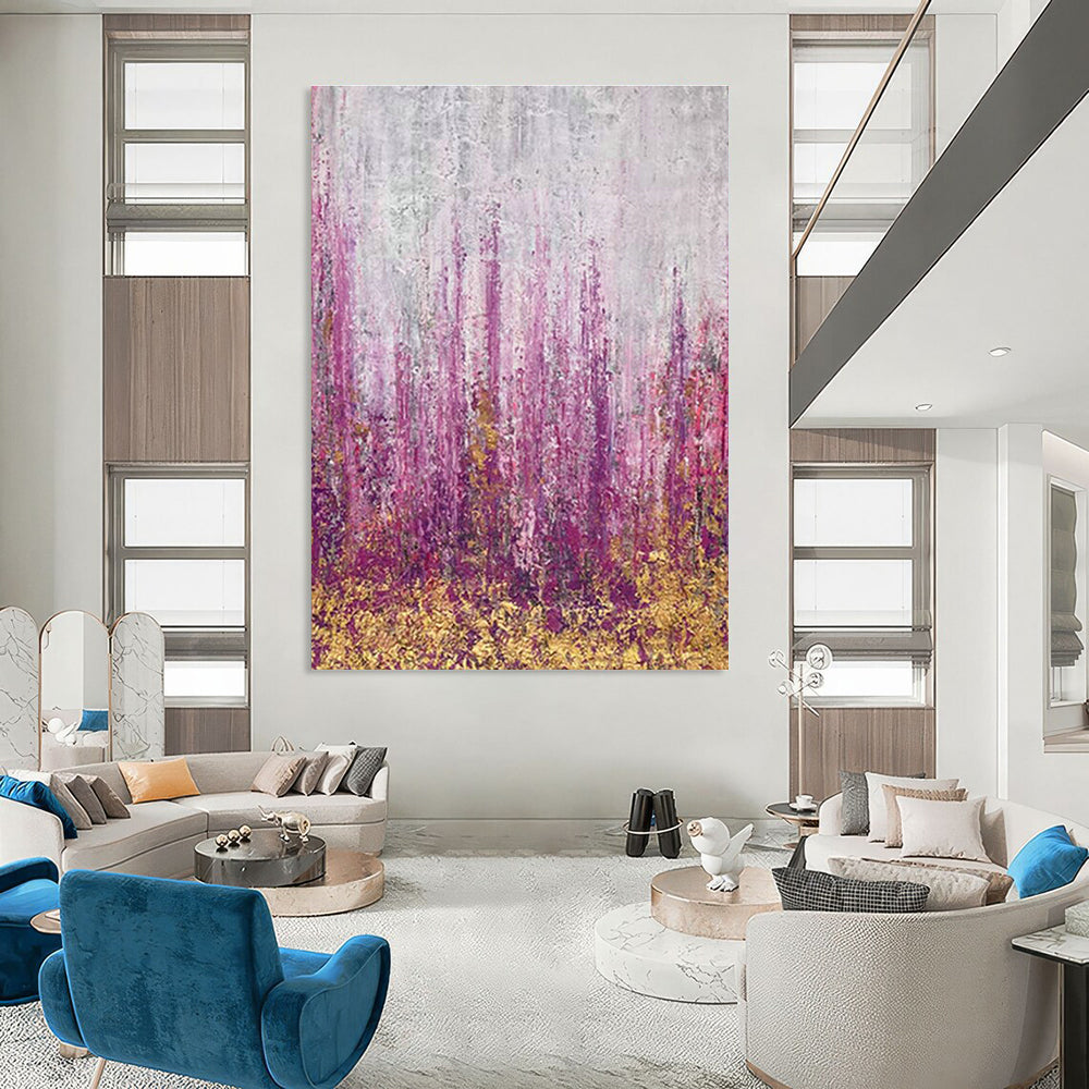 Massive Custom Hand-Painted Abstract Canvas for Podcast Listening Lounges  DLZ0064