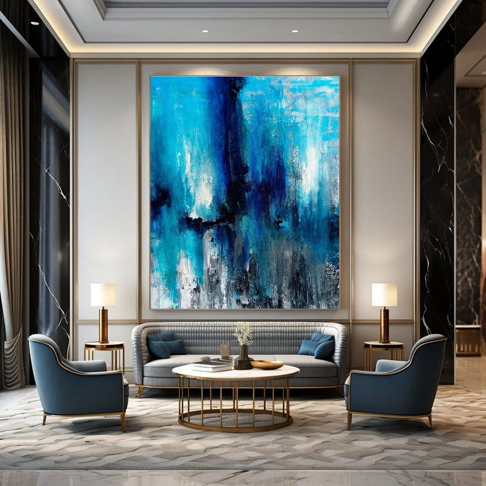 Jumbo Custom Hand-Painted Abstract Wall Art for Model Train Clubs  DLZ0023