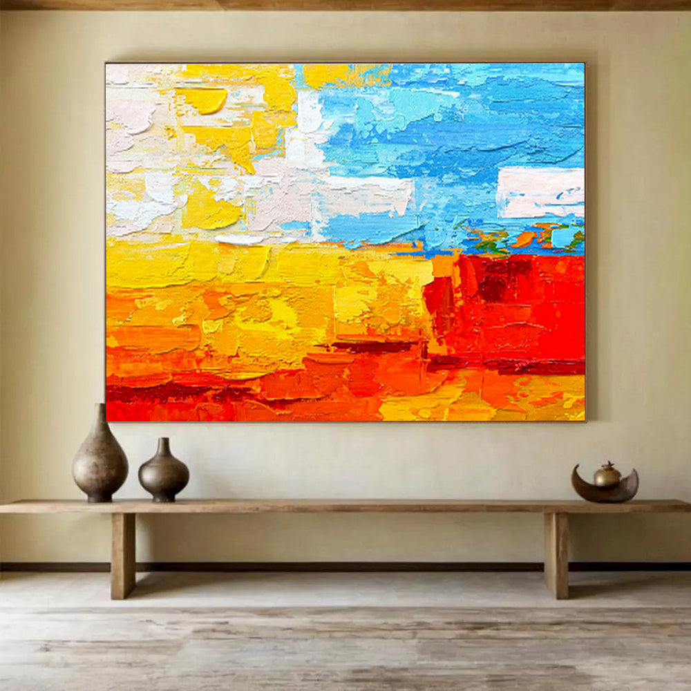 Custom-Made Space Debris Removal Satellite Assembly Line Large Abstract Hand Painting DLZ2654