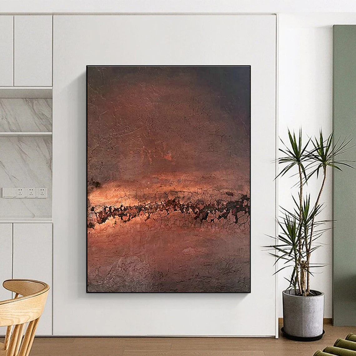 Enormous Custom Hand-Painted Abstract Artwork - Engaging Decor for Aquariums’ Corridors  DLZ0190