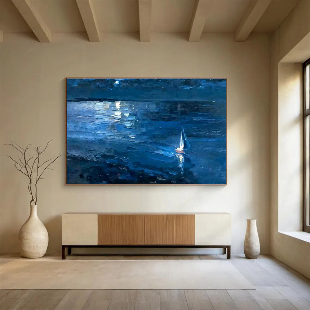 Customizable Yacht-Deck Giant Abstract Hand Painting