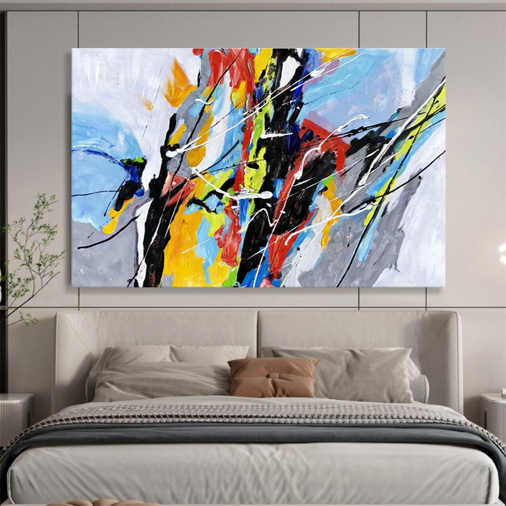 Bespoke Vertical Fashion Hub Oversized Abstract Hand-Painted Art DLZ2549