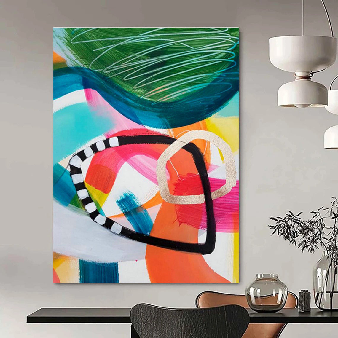 Extra Large Custom Handmade Abstract Wall Art for Sustainable Furniture Showrooms  DLZ0100