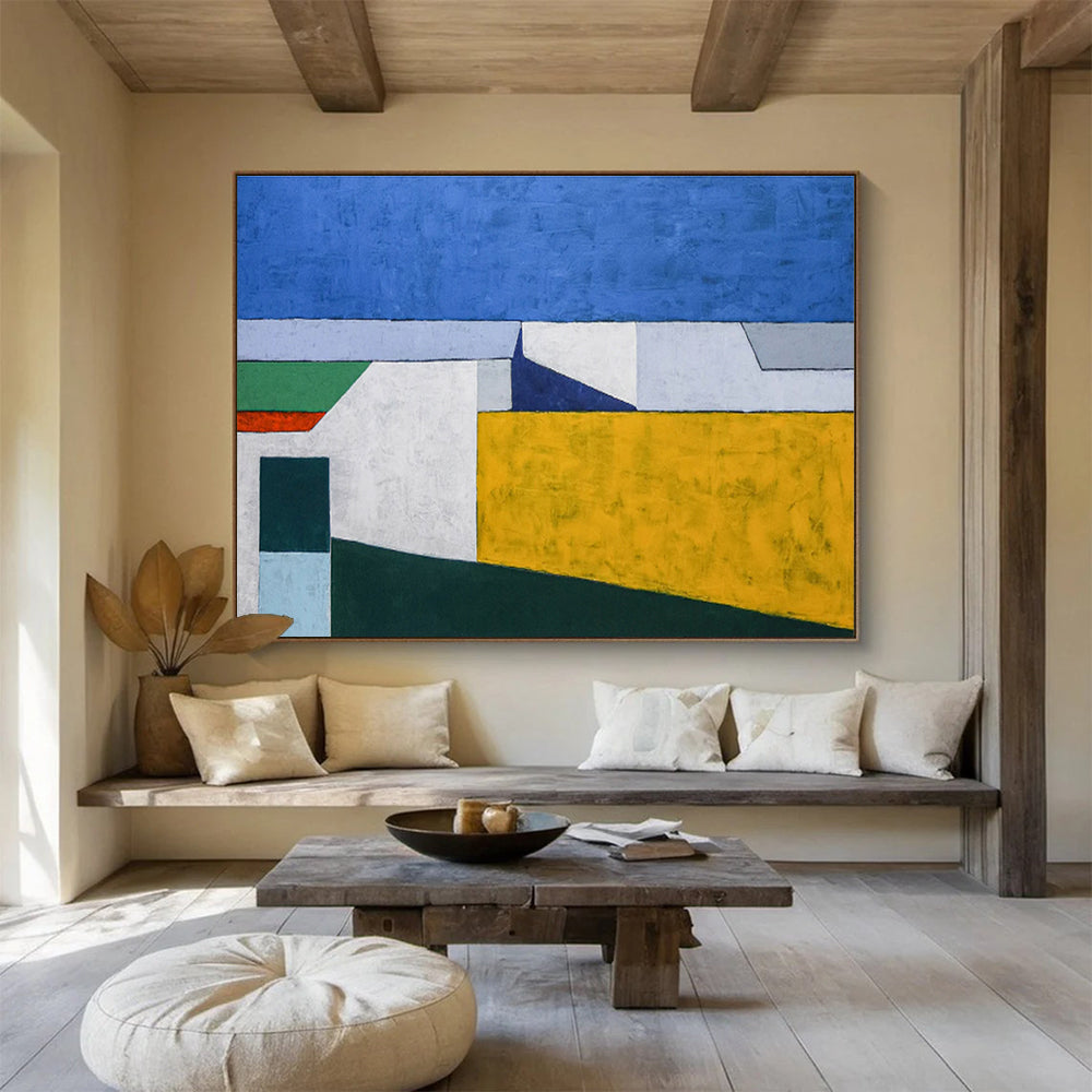 Large Custom Abstract Hand-Painted Art for Ocean Wave Energy Converter Platform DLZ2941