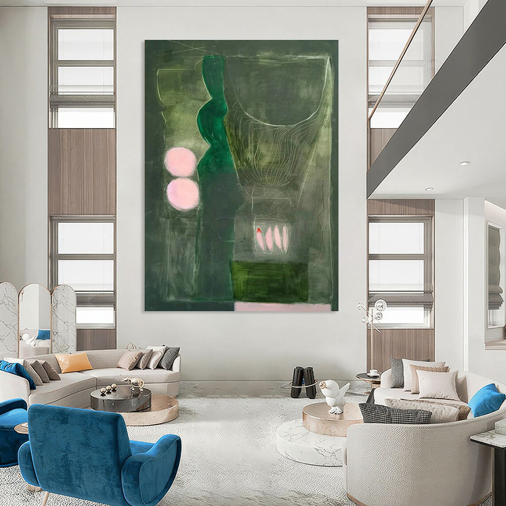 Large-Scale Custom Hand-Painted Abstract Painting - Stylish Art Decoration for Clubs  DLZ0136