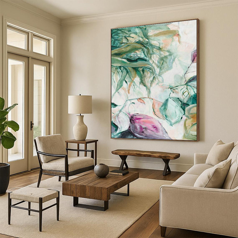 Large-Scale Custom Hand-Painted Abstract Painting - Creative Decoration for Training Institutions  DLZ0141