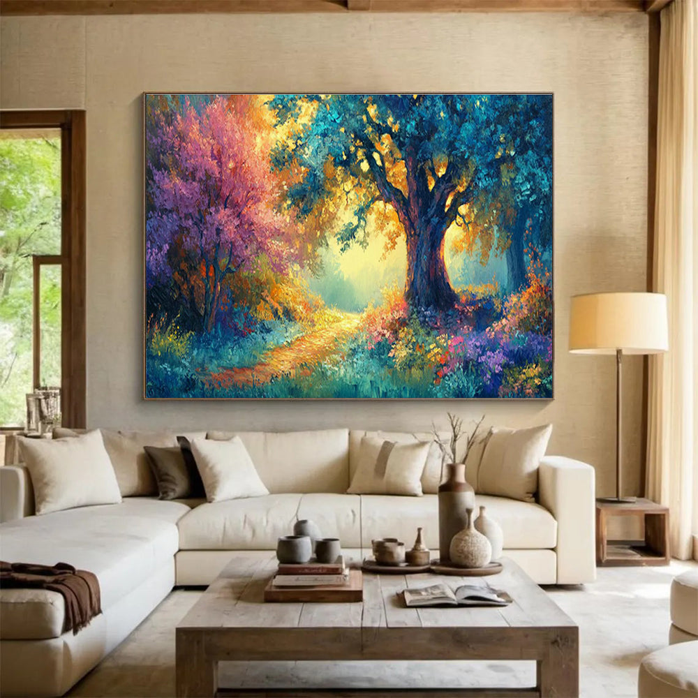Customized Large-Scale Abstract Hand Painting for Urban Pollinator Pathway Creation Center DLZ3081