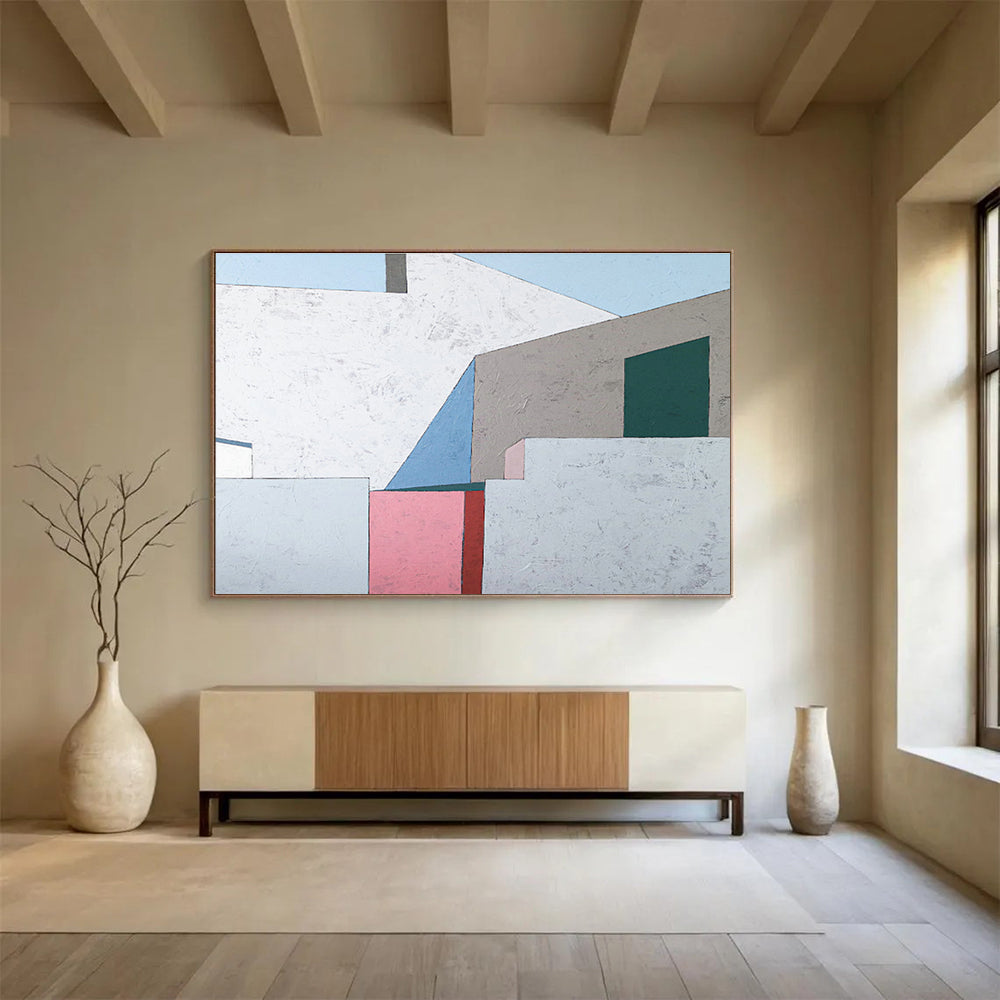 Customized Large-Scale Abstract Hand Painting for Coastal Seagrass Restoration Project Office DLZ2956
